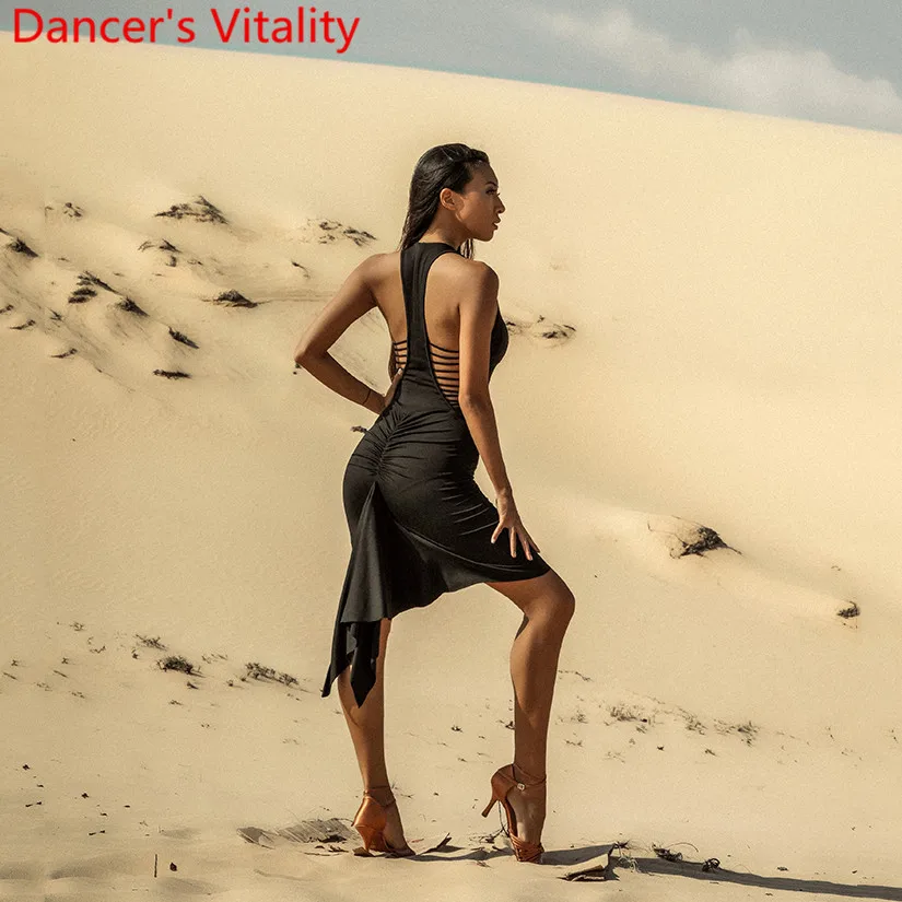 Женская танцевальная одежда для латинских танцев взрослых сексуальное платье с