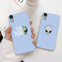 aesthetics cute cartoon alien phone case for iphone 6 6s 7 8 plus xr x xs xsmax 11 12 pro mini max candy blue silicone cover