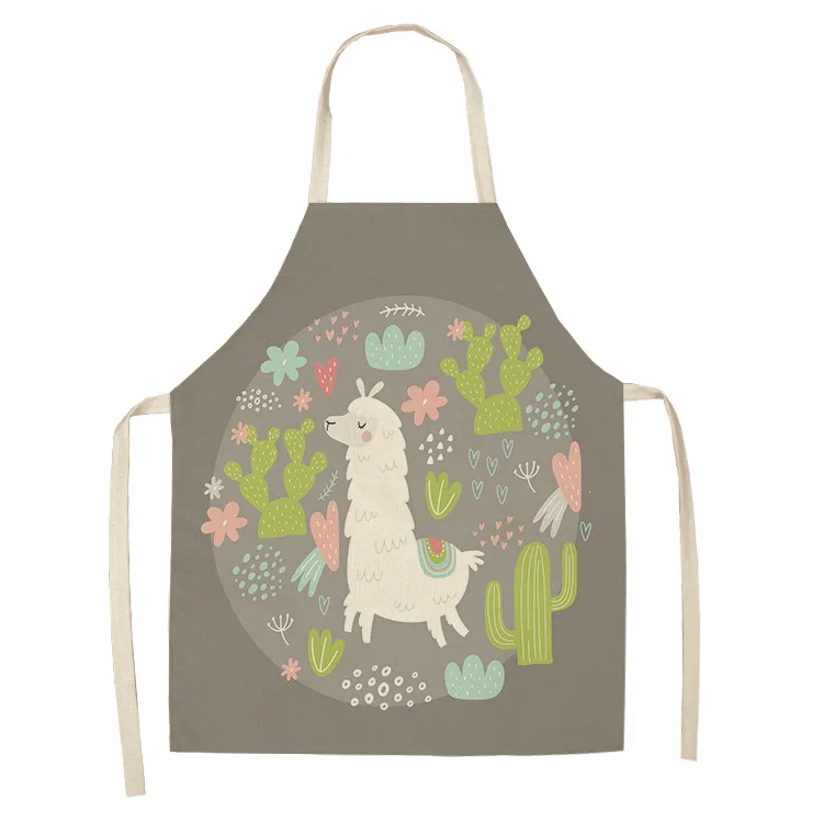 Senyue 1Pcs Lovely Cartoon sheep Printed Kitchen Aprons for Women Kids Sleeveless Cotton Linen Cooking Cleaning Tools | Дом и сад