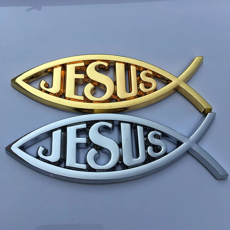 

3D Christian Jesus Fish Symbol Logo Car Chrome Sticker Auto Emblem Badge Decal Truck Vehicle Decoration Accessories