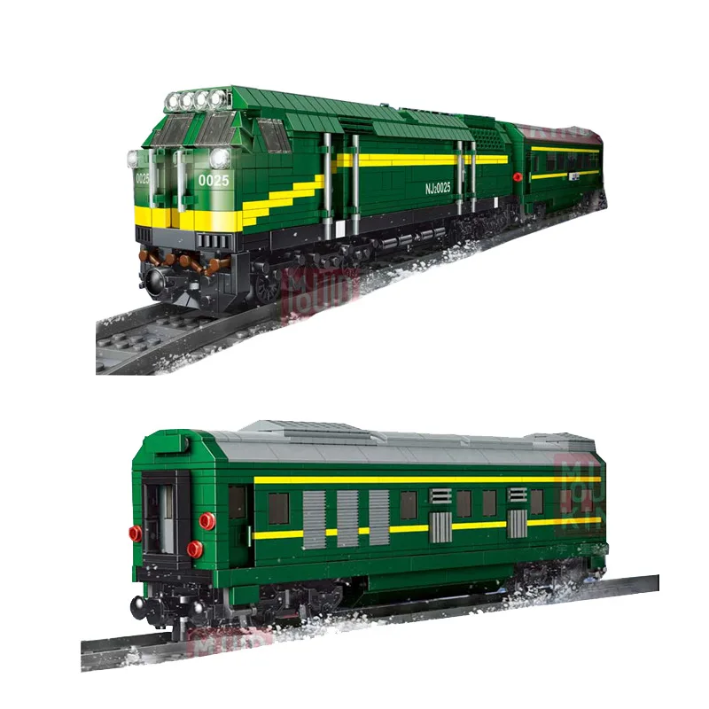 

Mould King diesel locomotive, harmony, forward steam locomotive railway assembled building block electric remote control toys