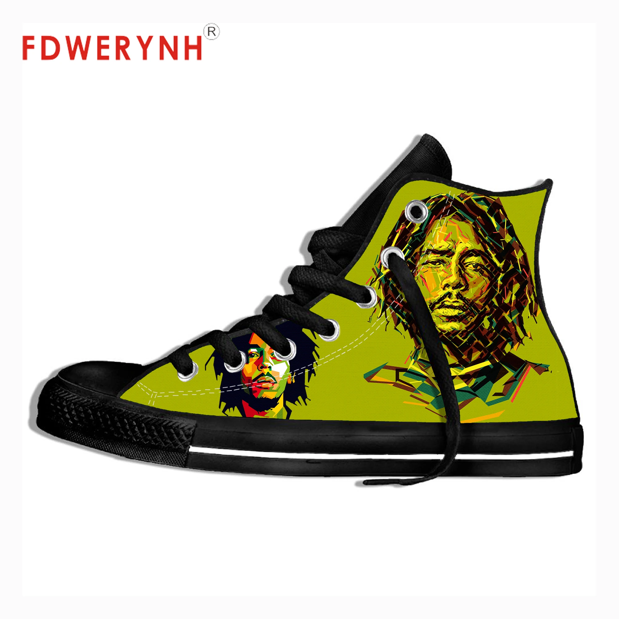 Мужская повседневная обувь; Цвет Черный; Vulcanize Eggae Star Bob Marley 3D; Zapatos De Hombre; модная крутая уличная дышащая брендовая парусиновая обувь