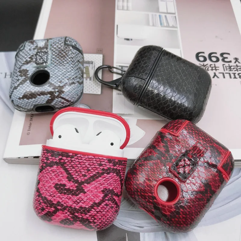Airpods чехол из искусственной кожи гарнитура Набор Apple Bluetooth змея Бизнес