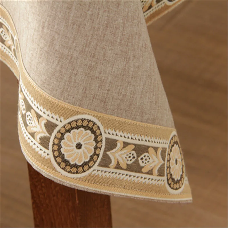 

Cotton and linen tablecloth Modern pure color Ramadan decoration for home round tea coffee table cover wedding party decoration