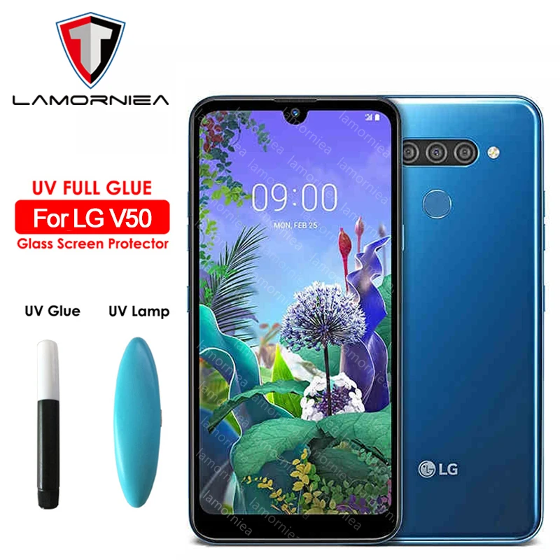 Lamorniea для LG V50 V40 V30 полная жидкая стеклянная защита экрана ультрафиолетовая