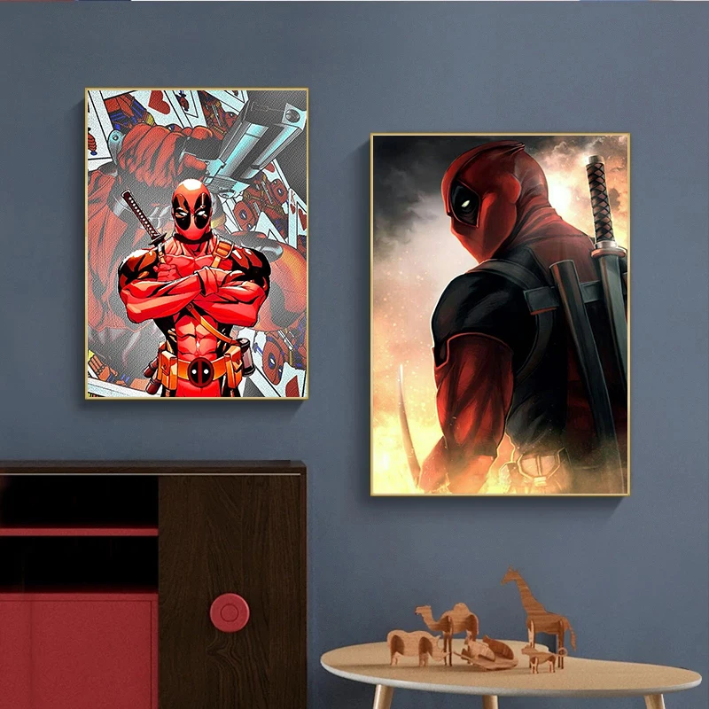 Дэдпул супергероев Marvel Картина на холсте Мстители плакаты и принты настенные