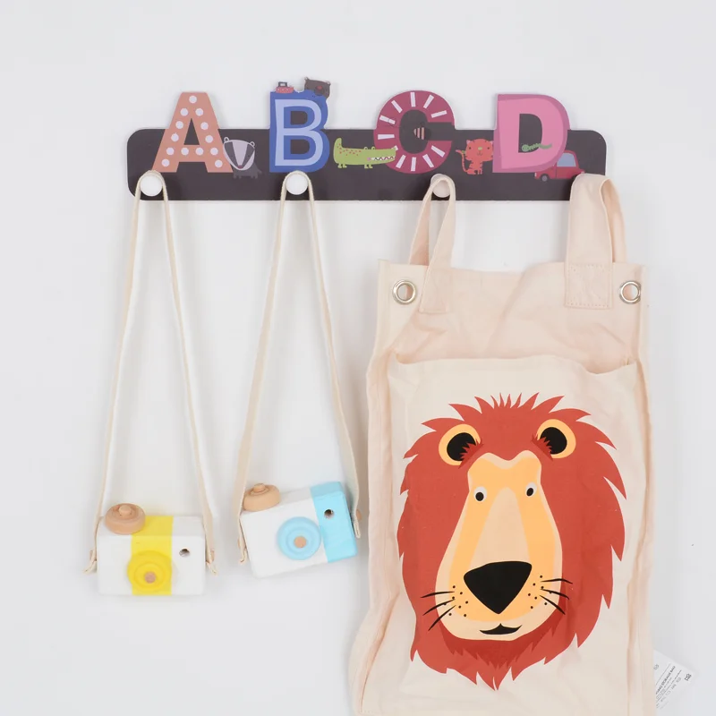 Мультяшная настенная вешалка ABCD креативная самоклеющаяся полка для хранения