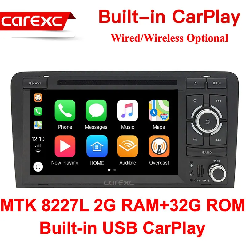 MTK 32G ROM CarExc Android 9,0 с беспроводной CarPlay Радио Стерео dvd-плеер gps для Audi A3 8P 2003-2012 S3 8P 2006-2012 RS3 Sportback 2011 - Цвет: MTK 32G ROM