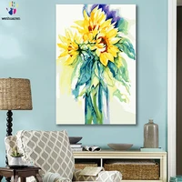 diy colorings pictures by numbers with colors sunflower vase flower arrangement picture drawing painting by numbers framed home