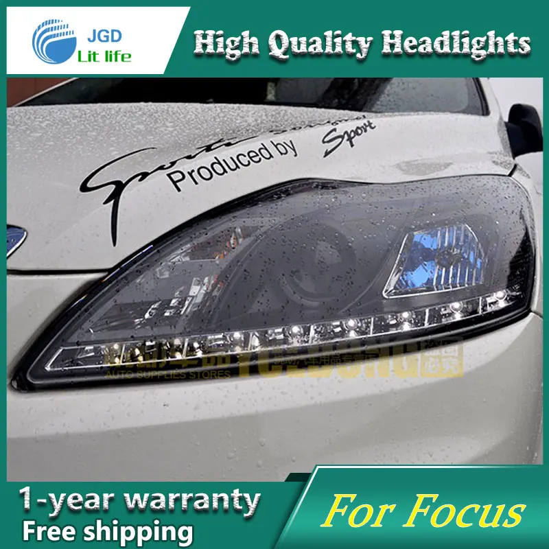 Автомобильный Стайлинг чехол для Ford Focus 2009 фары LED DRL Объектив двойной луч HID Xenon|hid