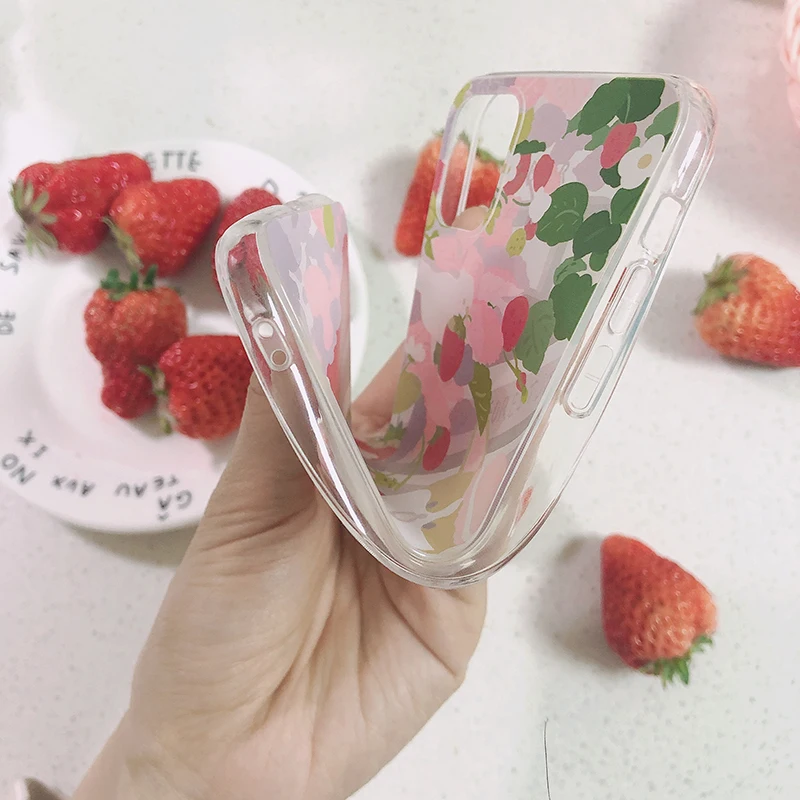 STARRY FOREST Красивый милый чехол с изображением клубники для iPhone 11 pro max 8p 7p XS XR