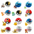 12 видов стилей Pokemon Go Аниме фигурки Пикачу чармандер Сквиртл Бульбазавр Rockruff Abra Litten Cubone мяч покебалл детские игрушки