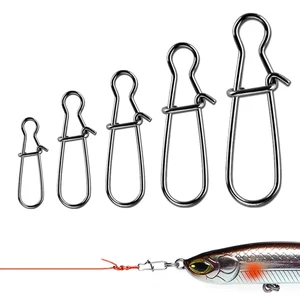 Рыболовный крючок из нержавеющей стали, 50 шт., рыболовная приманка, быстрый зажим, защелка вращающиеся твердые кольца, безопасные защелки, соединитель для рыболовного крючка