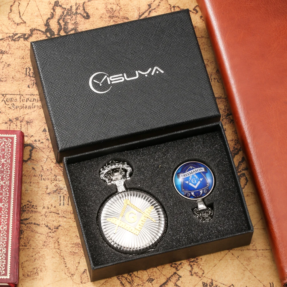 Exquisite Vintage Quartz Pocket Watch Necklace Pendant High Grade Gifts Sets with Gift Box for Women Men