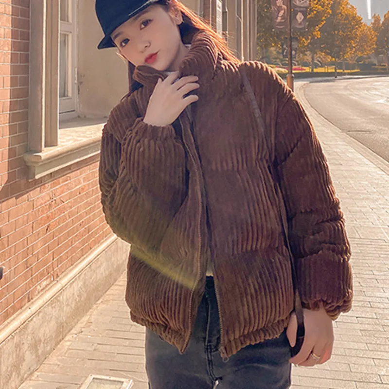 

Korean Style Solid Winter Jacket Coat Women 2020 New Stand Collar Parkas Female Warm Cotton Padded Short Coats Woman Outwear