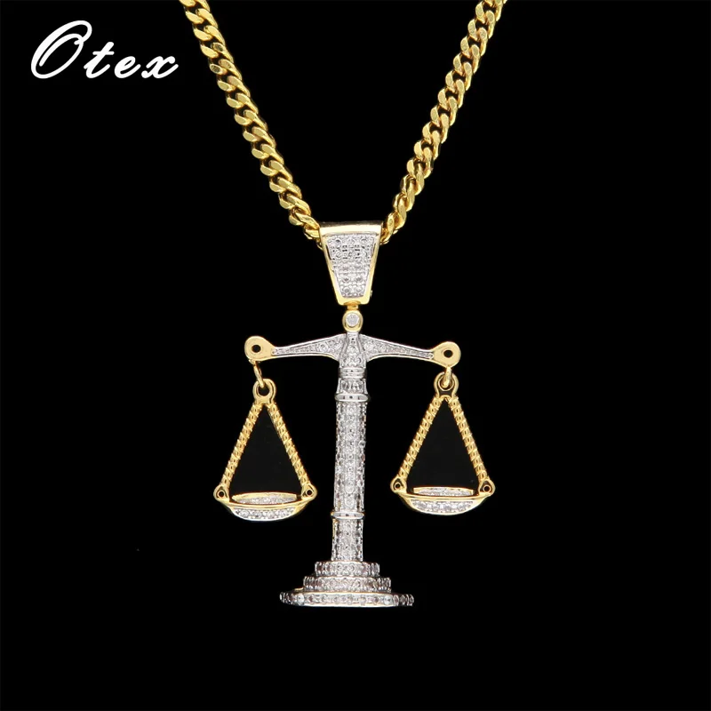 Медные ожерелья с кулоном Justice Balance мужские и женские подвески золотого цвета