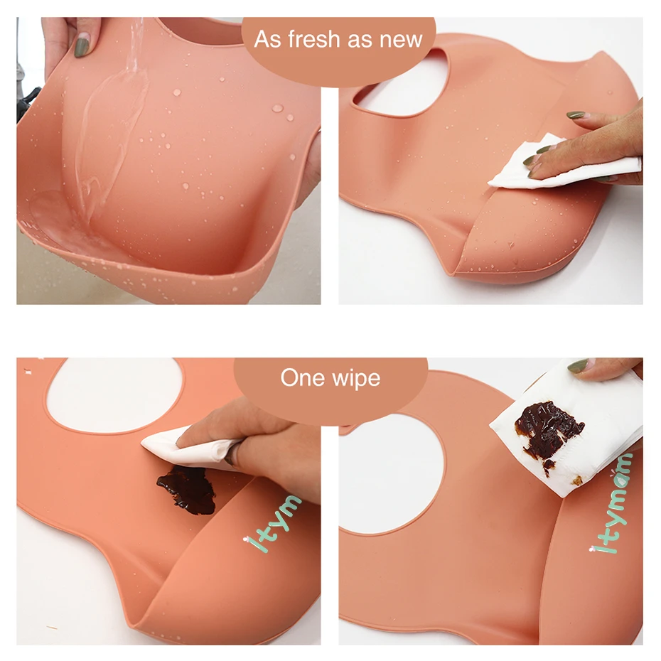 

Baby Bib For Newborn Cartoon Print Kid Feeding Arpon Waterproof Silicone Adjustable Food Saliva Towel Burp Cloth Custom Colors