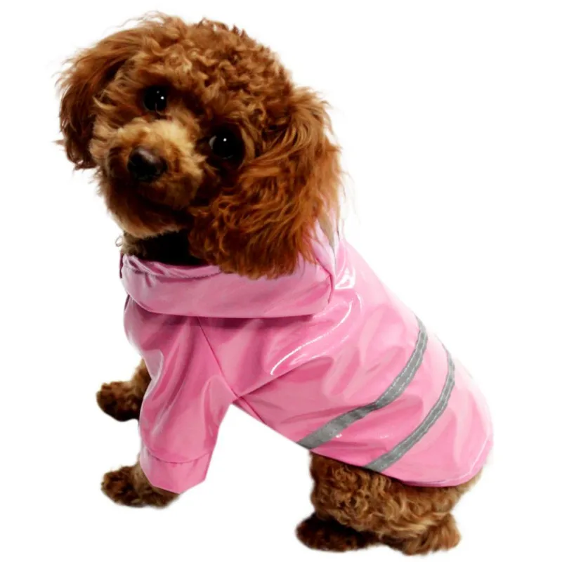 Дождевик для домашних животных уличный однотонный плащ с капюшоном