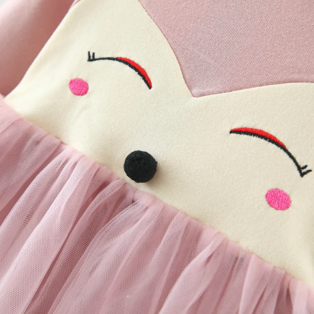 Платье из тюля с рисунком для маленьких девочек повседневная одежда детское