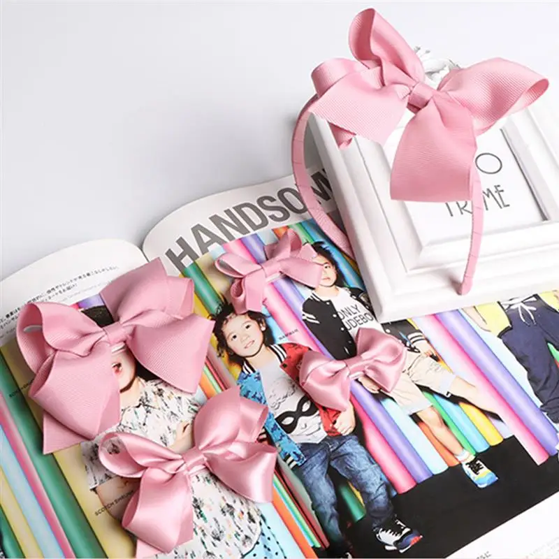 

5PCS/1Set Kids Hair Accessories Cute Bows Headband Hair Clips Headwear for Little Girls Sweet Hair Band Hair Accessories