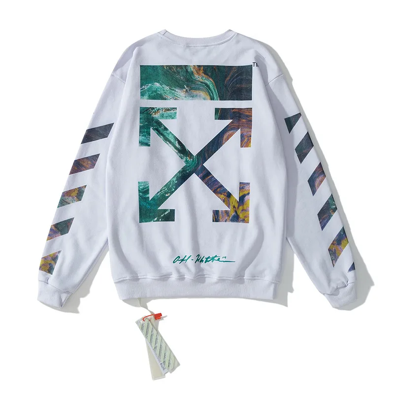 

Ow.of2021 new collarless autumn Pullover Cotton Terry casual cotton sweater