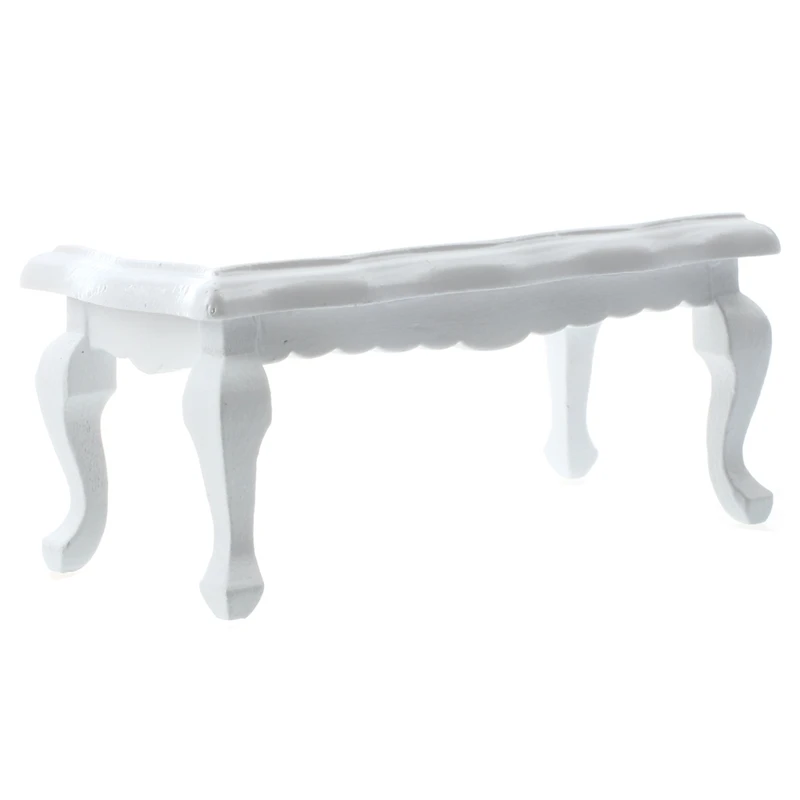 

1/12 Dollhouse Miniature Furniture Wave-Edged Wooden Coffe/End Table - White
