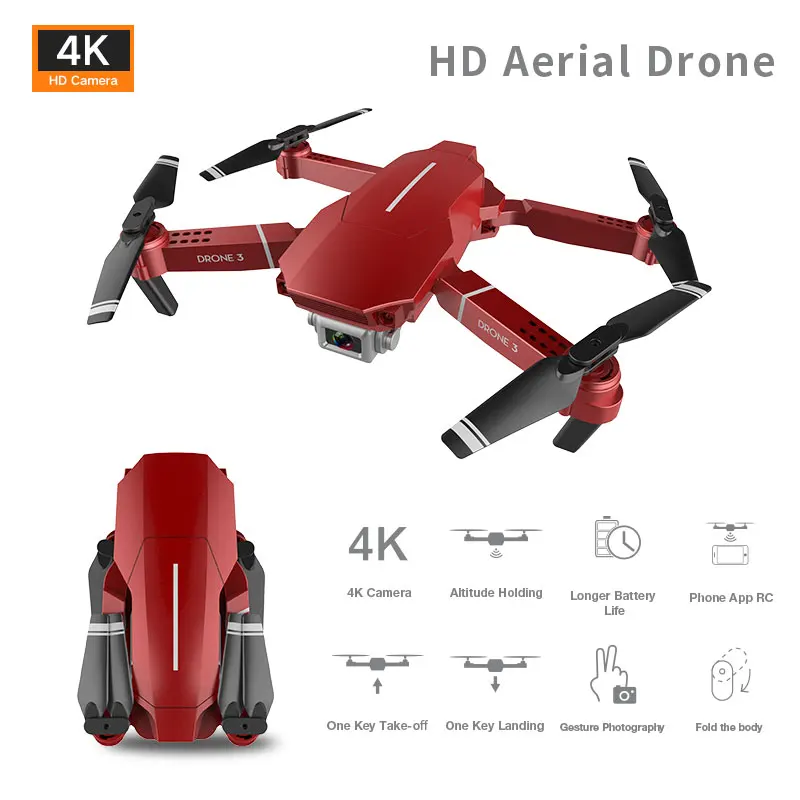 Мини дроны 4K с hd камерой профессиональный Радиоуправляемый вертолет селфи