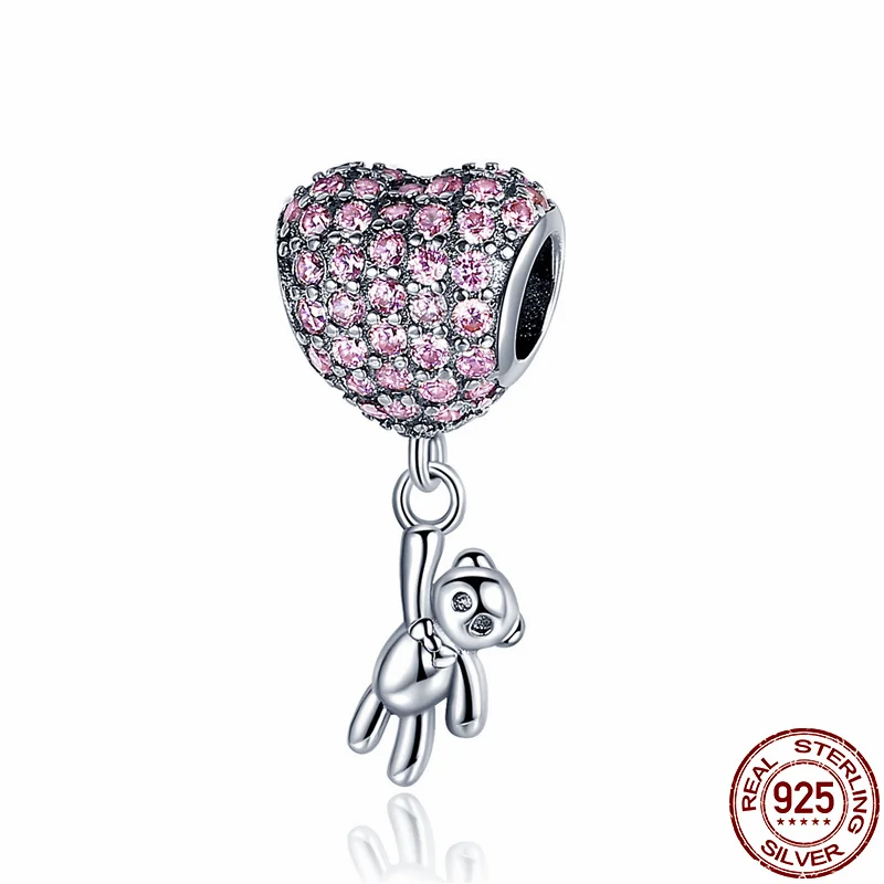 

925 Sterling Silver Heart of the Ocean Series Beads Charms Original fit Pandora Bangles &Bangles Women Fashion Jewelry C894
