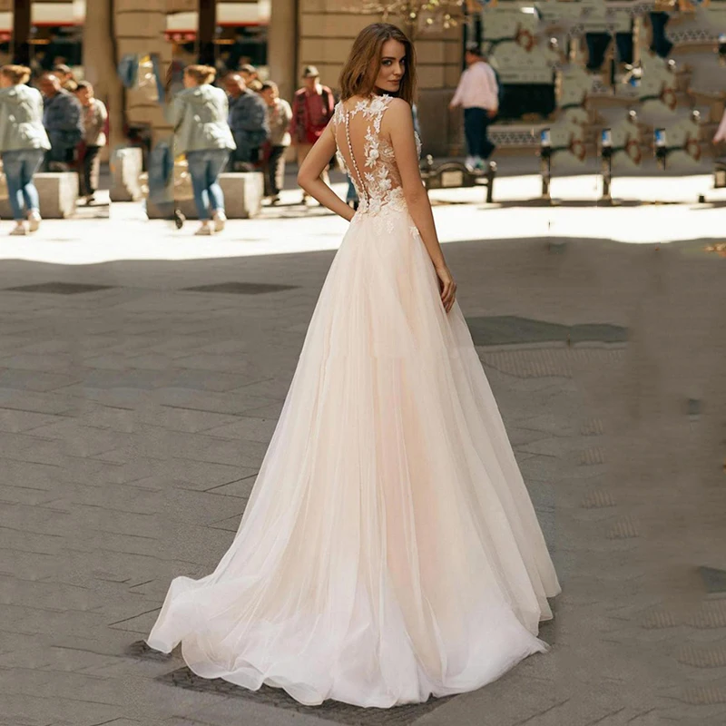 

BAZIIINGAAA Simple Wedding Dress Lace Little Beading Strapless Dress Luxury Wedding Gowns Bridal Can Be Washed Bride Dresses