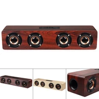 wooden wireless speaker with tf card playback and aux wired connection for smartphone pc television