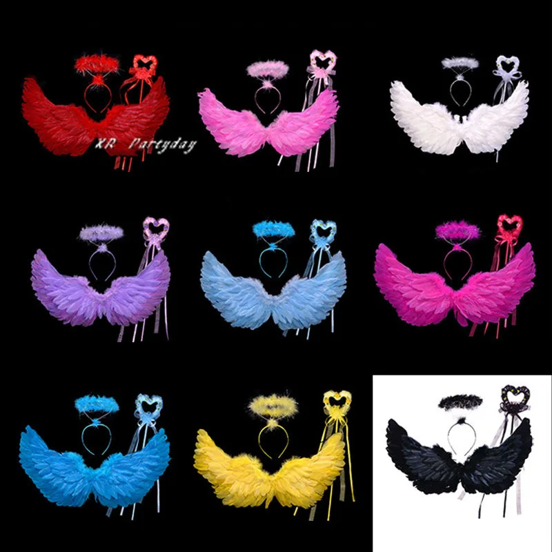 Женская обувь для мальчиков и девочек Крылья ангела перо гало кольца палочки