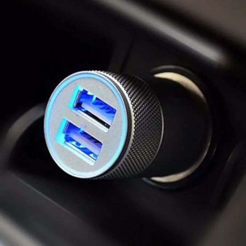 12V автомобильное двойное USB зарядное устройство мини-прикуриватель двойной USB разъем универсальный для автомобильного прикуривателя Зарядное устройство адаптер Черный Серый