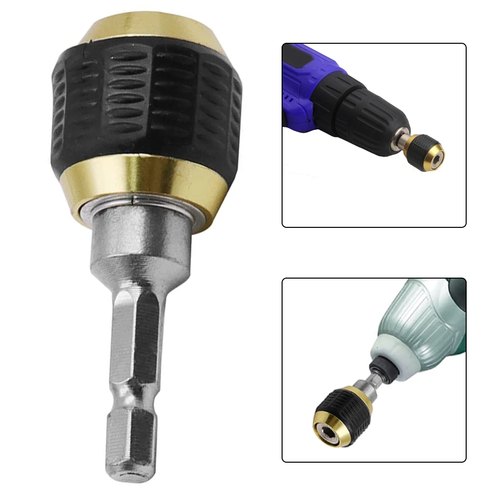 

2PCS 1/4 Inch Screwdriver Bit Holder Hex Shank Bit Chuck Adapter Self-locking Holder Quick Release Connector Power Drill Tools