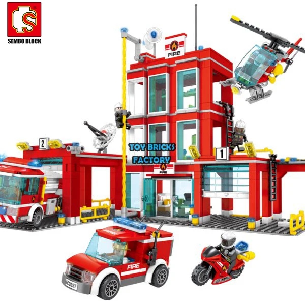 Конструктор пожарная станция Lepinblock конструктор сделай сам техника