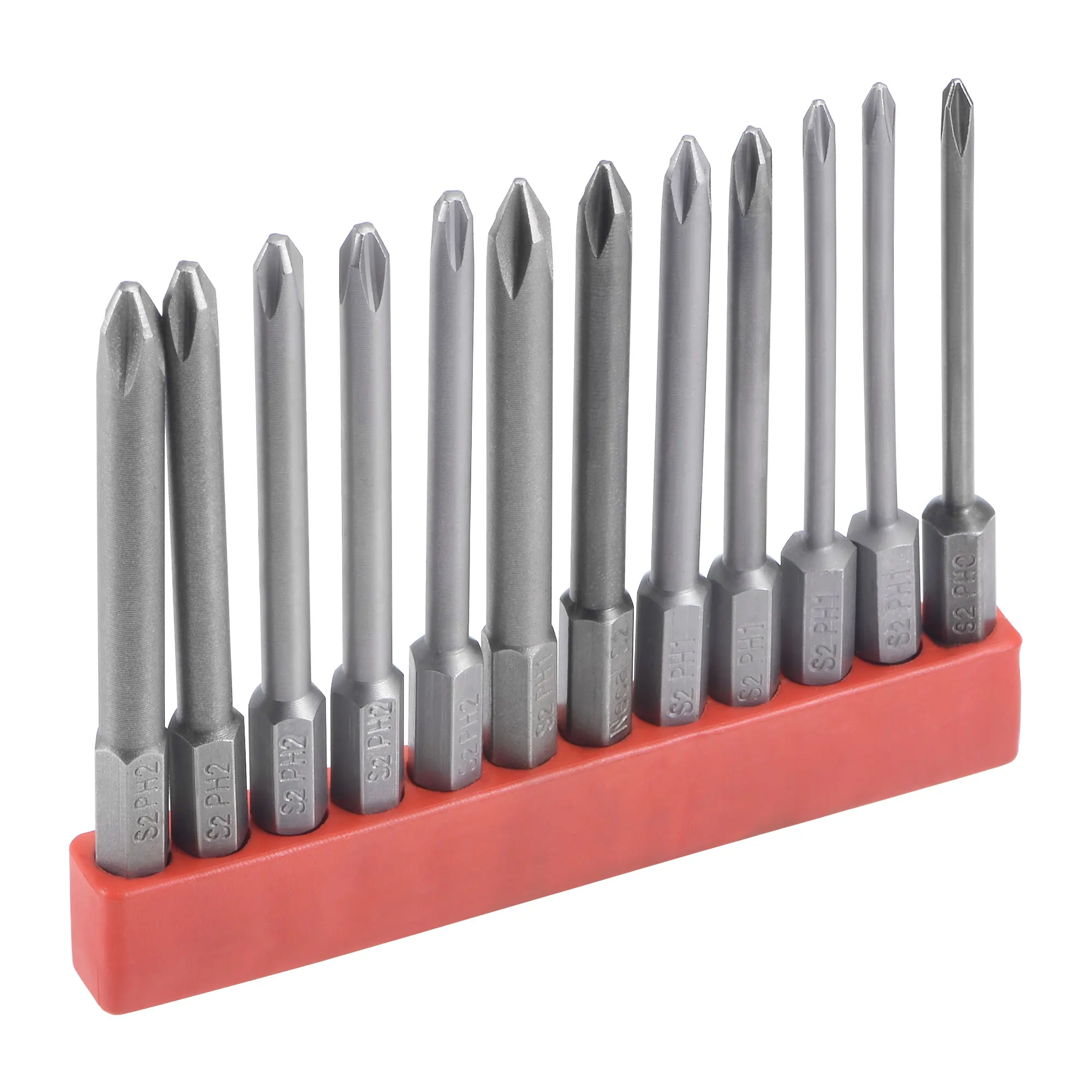 

Uxcell 12 Pcs Phillips Screwdriver Bit Set, 1/4" Hex Shank Magnetic PH0 - PH2 Cross Drill Bits, 3" Long S2 Steel