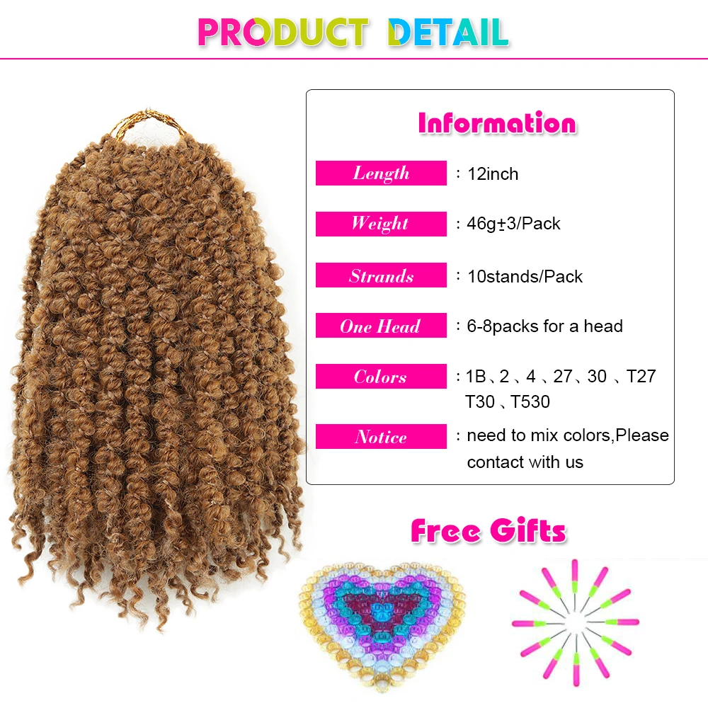 

12Inch Synthetic Butterfly Box Braids Pre-Twisted Garland Crochet Hair Extensions PassionTwist Ombre Braiding Hair Expo City