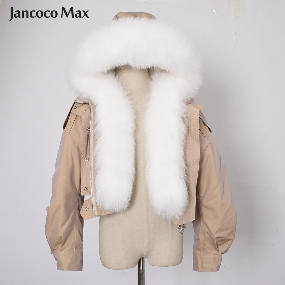 

Stylish Real Fur Parker Women's Winter Warm Lamb Fur Lining Jackets With Real Fox Fur Collar Hooded Coats S7652B