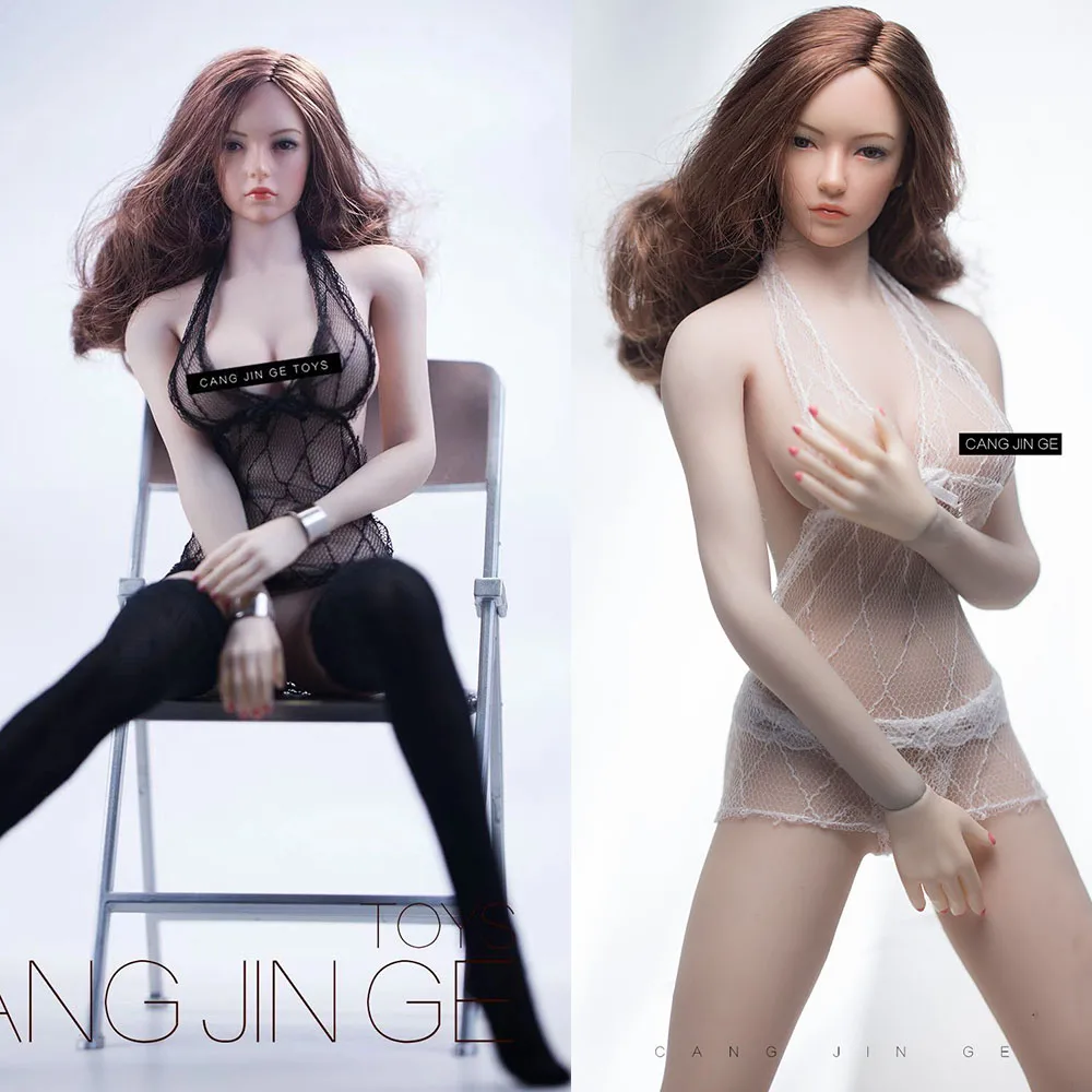 

1/6 Scale Women's Lace Sling Deep V Dress for 12 Inch Action Figure Clothes Accessory