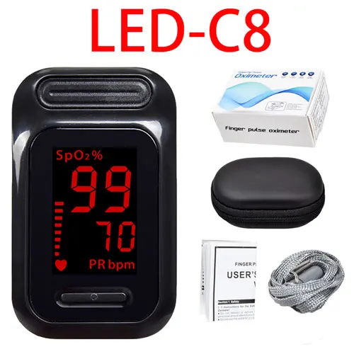 LED Black with case ELERA пальцевой Пульсоксиметр оксиметр de dedo портативный кислород в крови Saturometro SPO2 PR Пульсоксиметр оксиметр - Цвет: LED Black with case