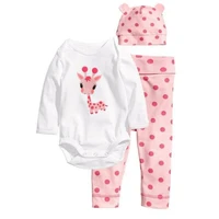 infant baby clothing sets spring autumn baby boys girls clothes long sleeve romperpantshats 3pcs suits children clothing f0032