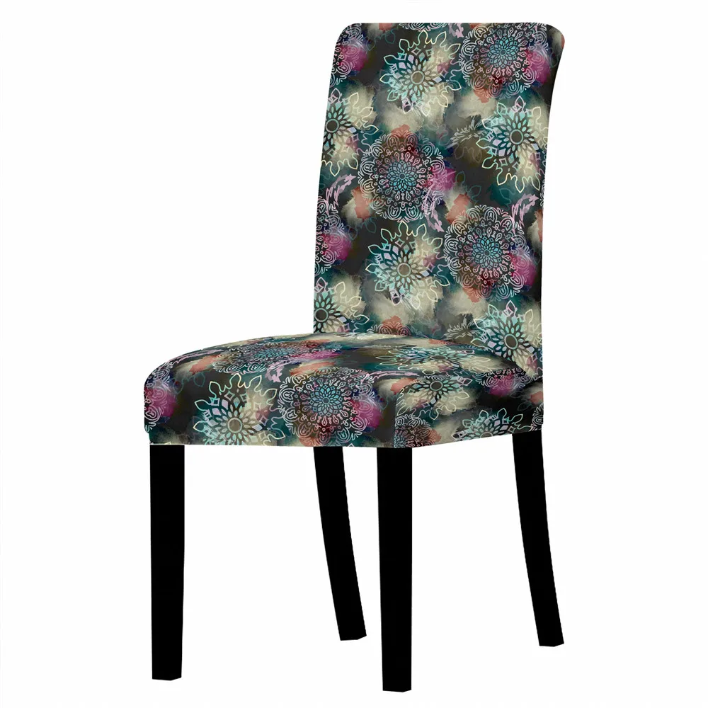 Чехол для стула с геометрическим цветочным принтом чехол обеденного современный