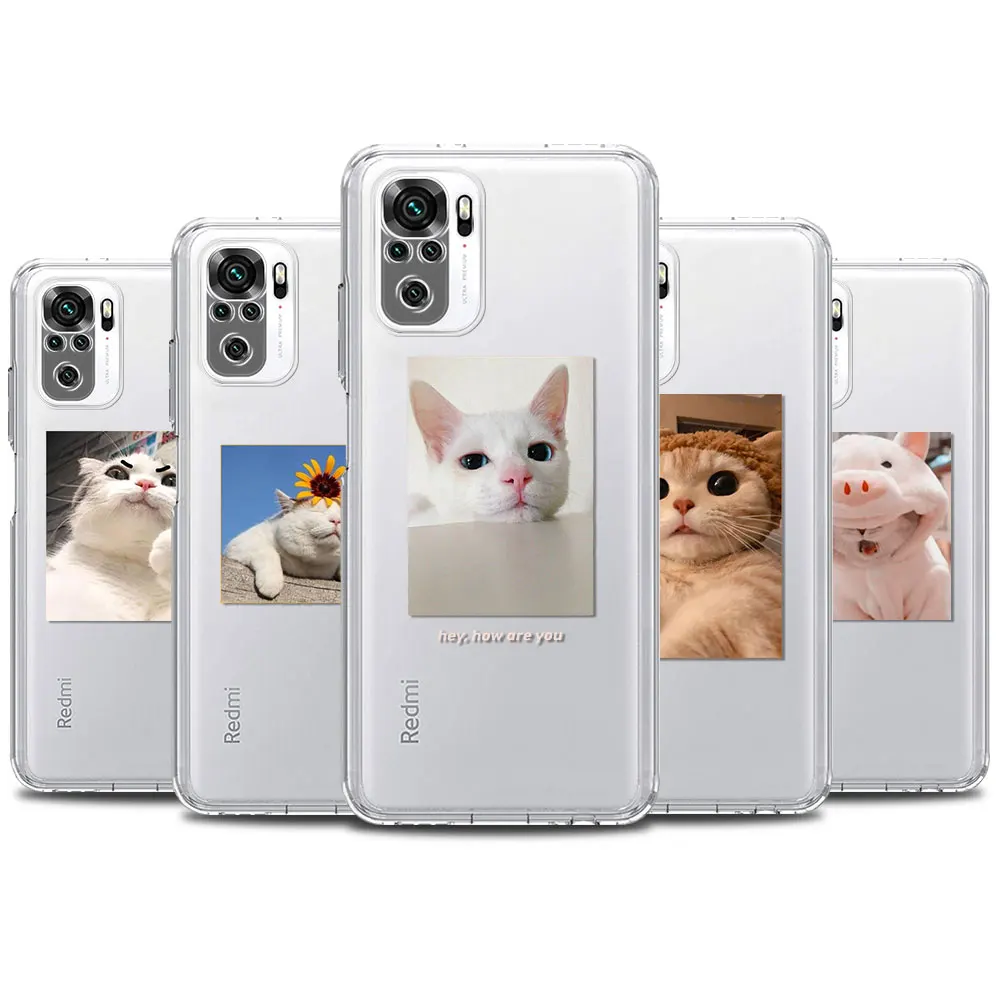 

Phone Case For Redmi Note 10 9S 9 4G 9T 8 Pro 7 Clear TPU Redmi 9 9A 9C 8A 7A K30 K40 for Back Cover Casing Cute Animal Shell