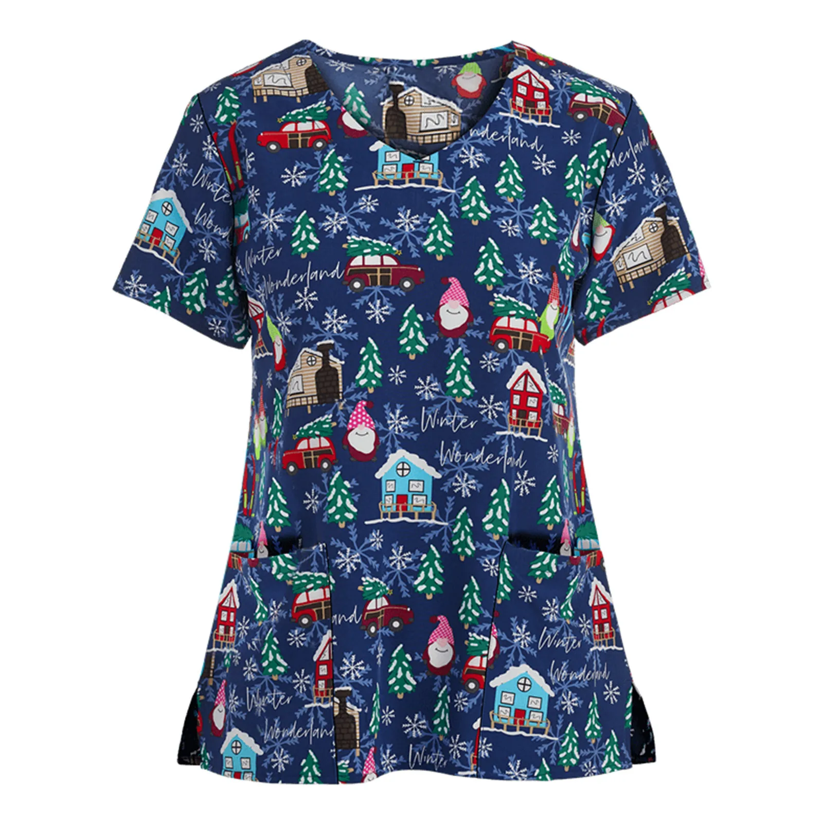 Женская футболка с коротким рукавом и V-образным вырезом карманами | Тематическая