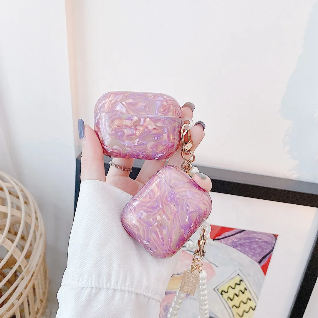 Роскошный Жемчужный милый чехол в Корейском стиле для AirPods Pro Чехол 1 2 с брелоком