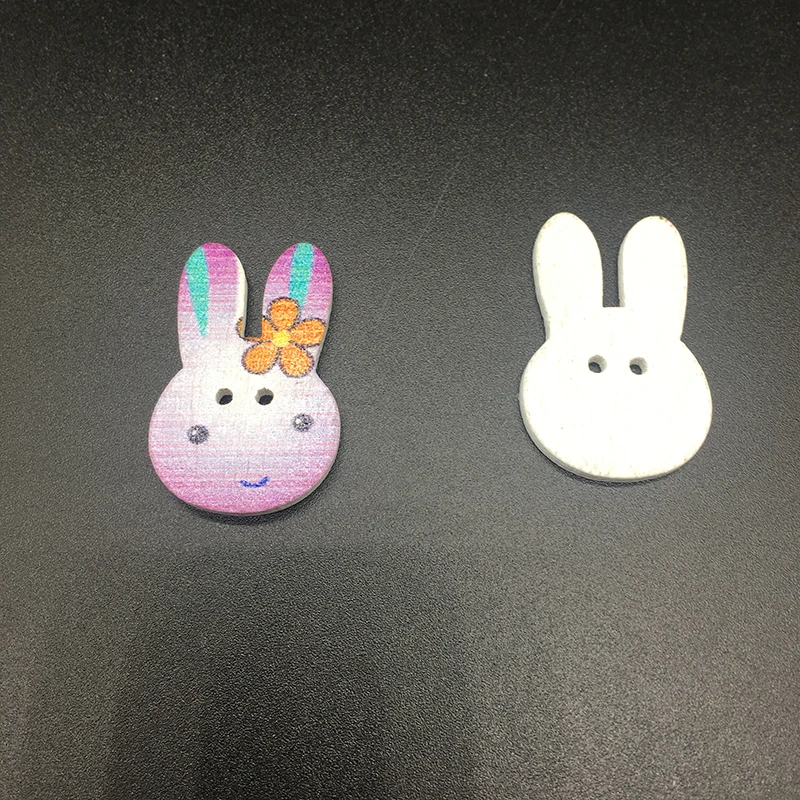 100 шт 20x15 мм смешанные животные кролик деревянные кнопки для Одежда ручной работы