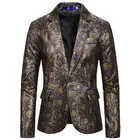 Блейзер со змеиным принтом для мужчин, костюм для костюма, смокинга на одной пуговице, мужской пиджак, жакет
