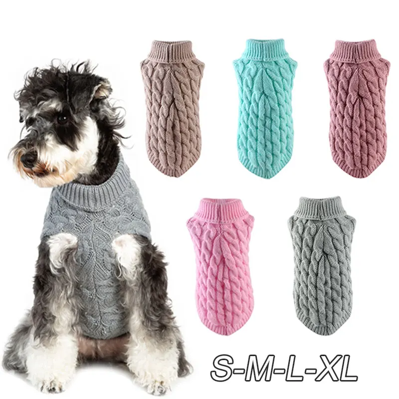 

Warm Knitted Pet Dog Sweater Turtleneck Autumn Winter Designer Vest Costume for Small Chihuahua Dogs Costume Cat Puppy Clothes
