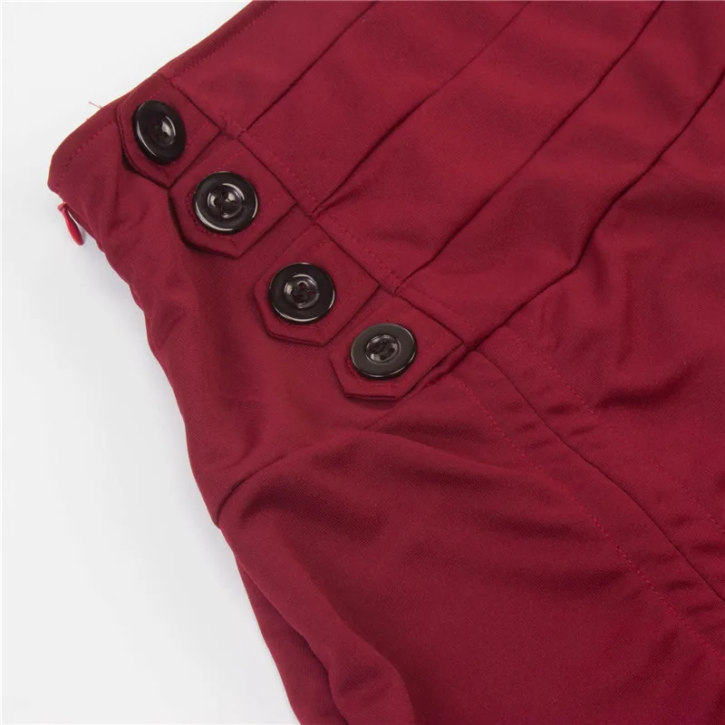 Женские юбки лето 2020 винтажные вечерние красного цвета с перфорацией складки