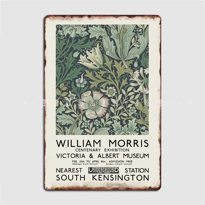 

William Morris Exhibition Poster For The Victoria And Albert Museum London 1934 Metal Plaque Poster Living Room Customize