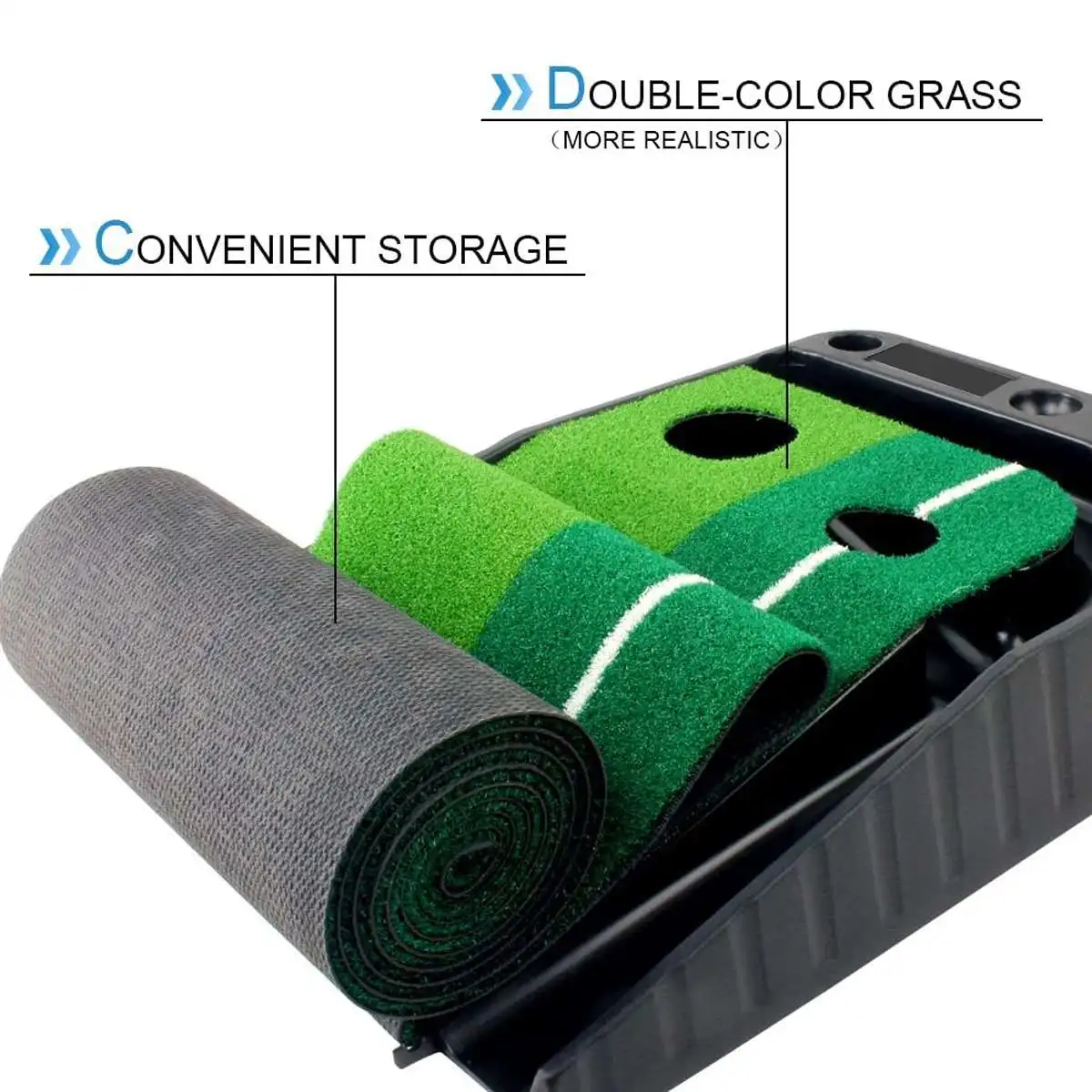 Satılık 3M Ekstra Uzun Kapalı Golf Vuruş Eğitmen Taşınabilir Otomatik Dönüş Golf Uygulama Mat Koyarak Atıcı Dönüş Yeşil Fairway Eğitmen
